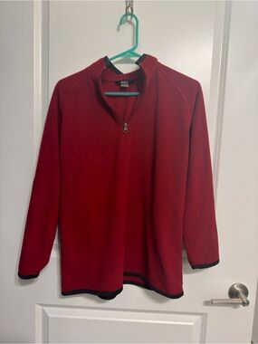 Prospirit Red Men's Quarter-Zip Fleece Pullover